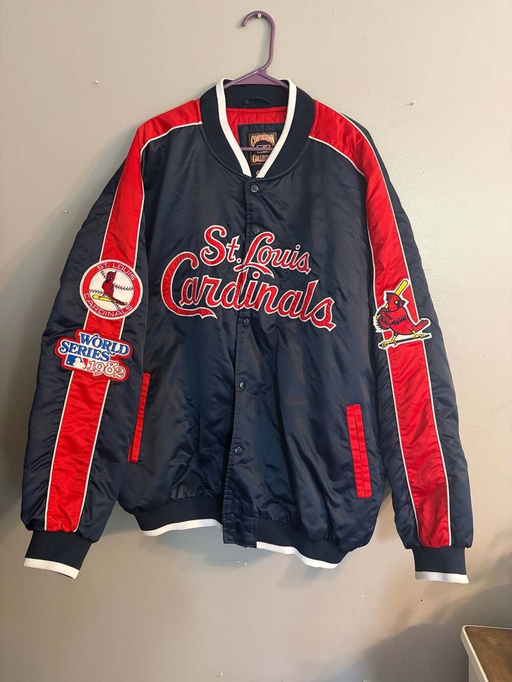 G-III Sports by Carl Banks St. Louis Cardinals Cooperstown satin bomber jacket